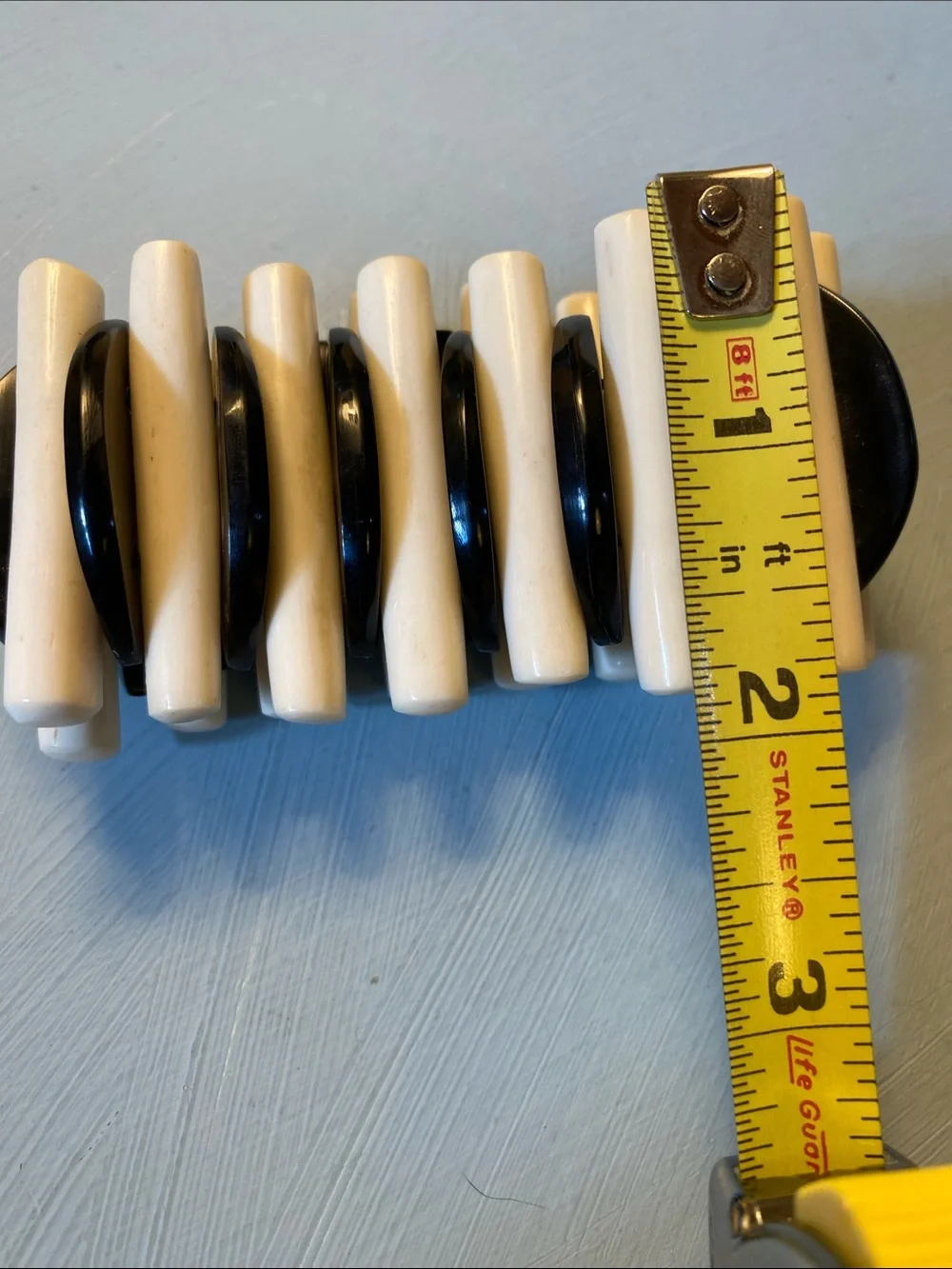 Vintage Italian Black & White Statement Stretch Bracelet